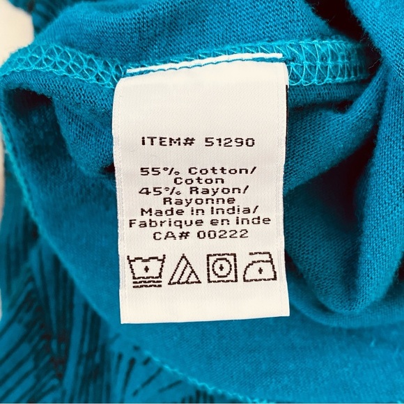 Attitude Lounge Pants Teal and Black Sz Medium - Picture 6 of 8